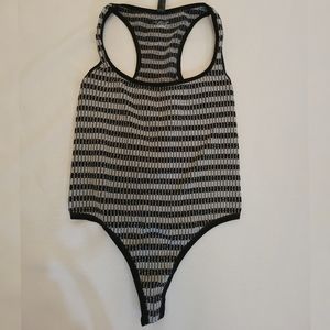 Urban Outfitters large black and gray bodysuit